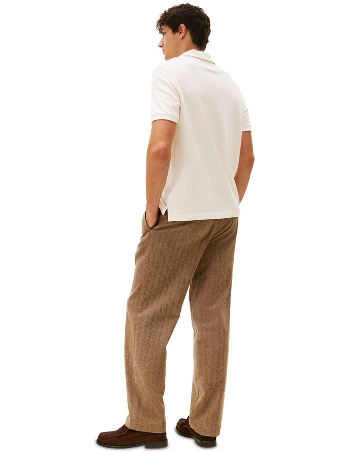 Crepe Classic Fit Polo in White image 2