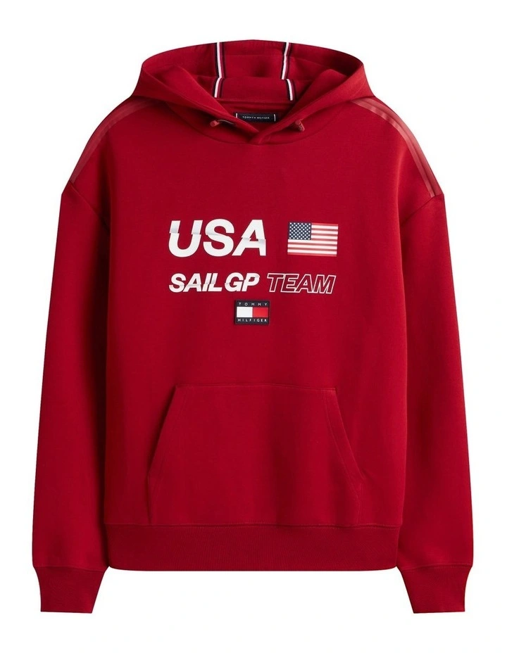 U.S. Sail GP Team Interlock Knit Hoody in Red image 7