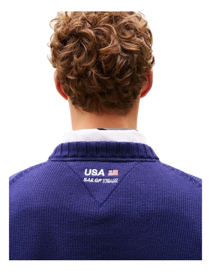 U.S. Sail GP Team Colour-Blocked Jumper in Blue image 3