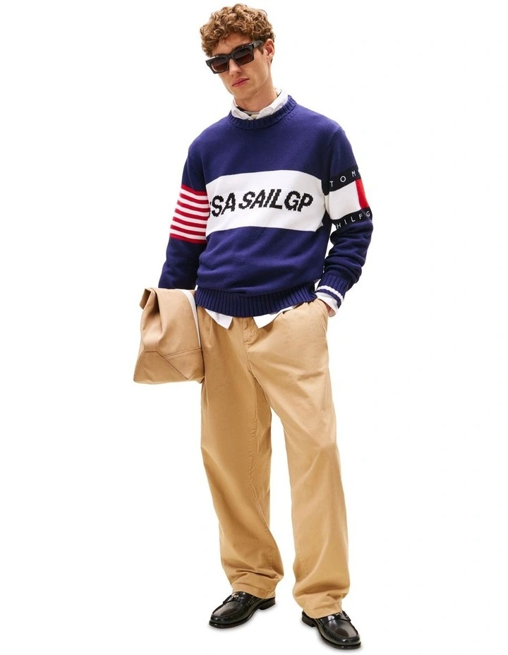 U.S. Sail GP Team Colour-Blocked Jumper in Blue image 4
