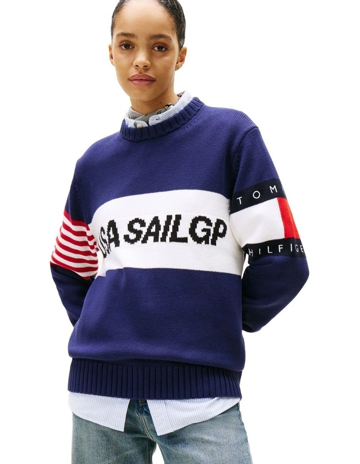 U.S. Sail GP Team Colour-Blocked Jumper in Blue image 5