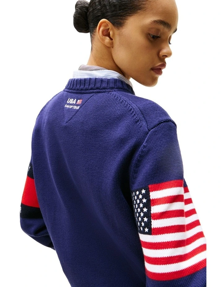 U.S. Sail GP Team Colour-Blocked Jumper in Blue image 6