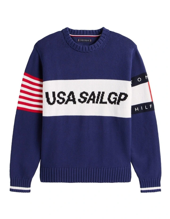 U.S. Sail GP Team Colour-Blocked Jumper in Blue image 7