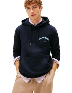 Graphic Hoodie in Navy