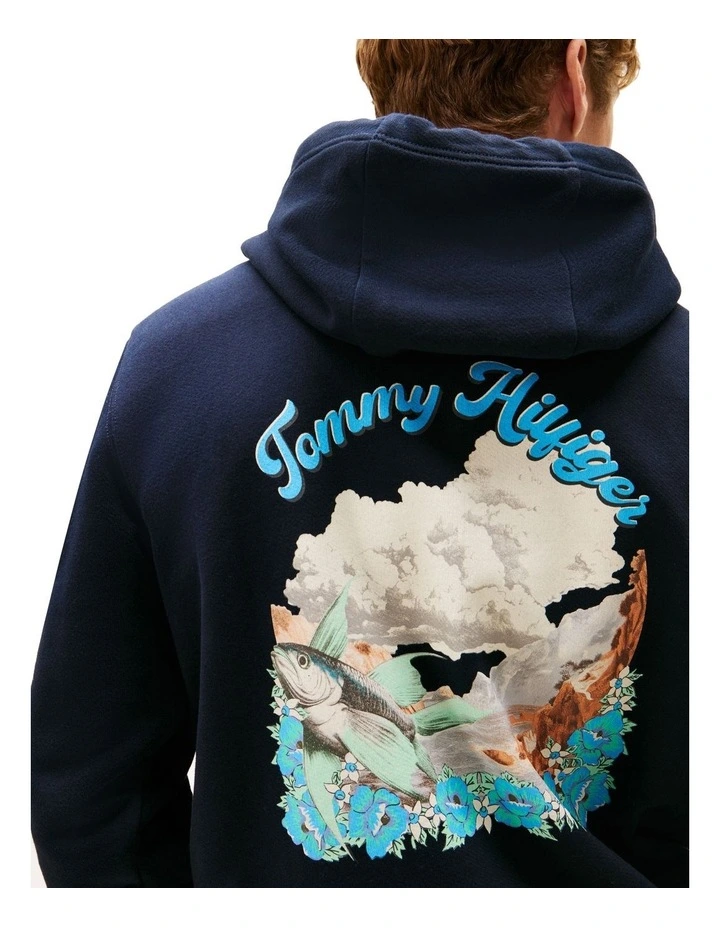 Graphic Hoodie in Navy image 2
