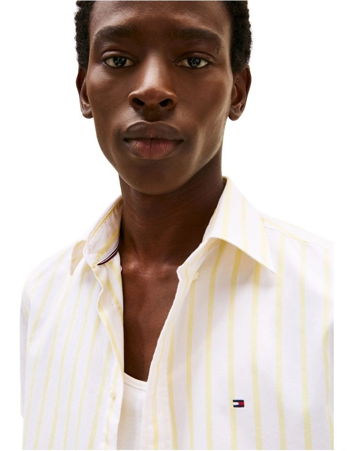 Regular Fit Short Sleeve Poplin Shirt in Yellow image 3