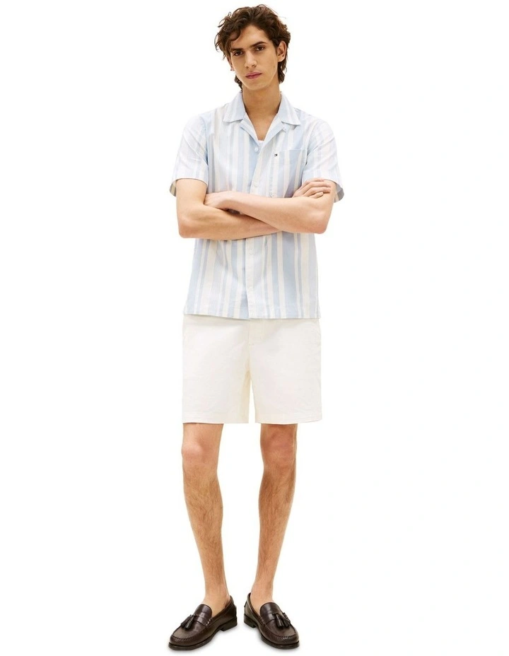 Regular Fit Stripe Short Sleeve Shirt in Blue image 4
