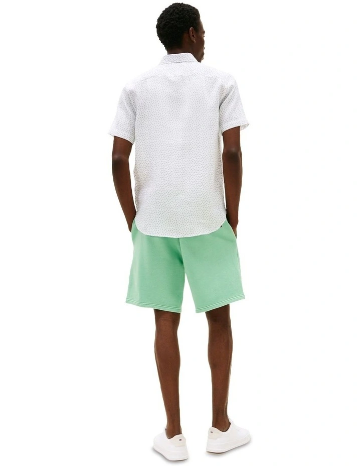 Linen Sailing Print Shirt in Green image 2