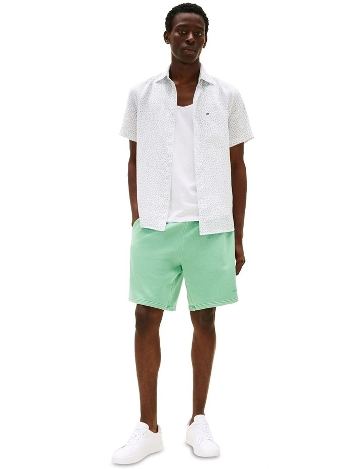 Linen Sailing Print Shirt in Green image 4