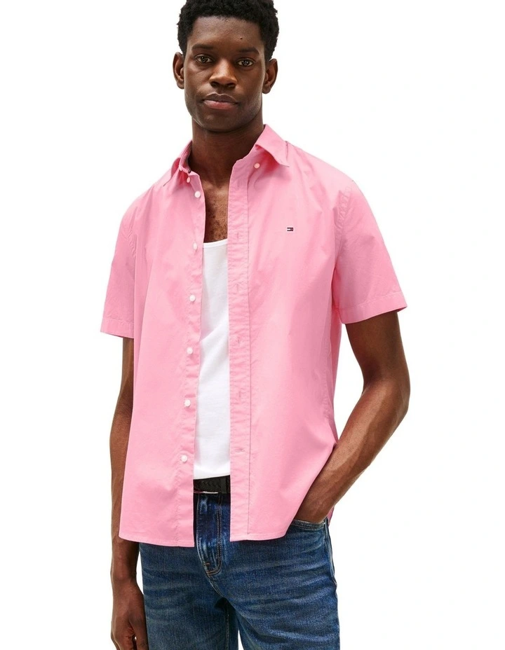 Regular Fit Short Sleeve Shirt in Pink image 1