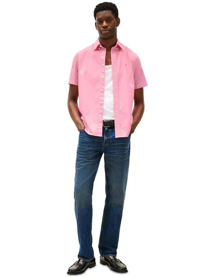 Regular Fit Short Sleeve Shirt in Pink image 4