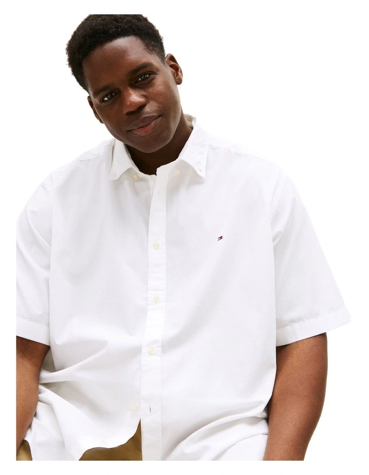 Big & Tall Flex Poplin Shirt in White image 3