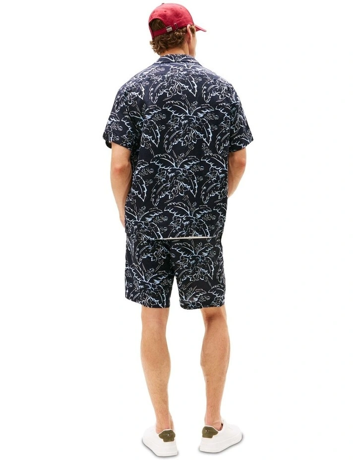 Linen Printed Shirt in Blue image 2