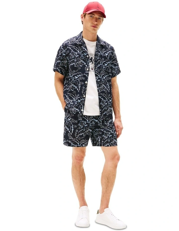 Linen Printed Shirt in Blue image 4