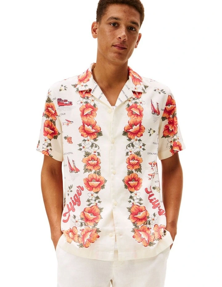 Catalina Printed Shirt in Cream image 1