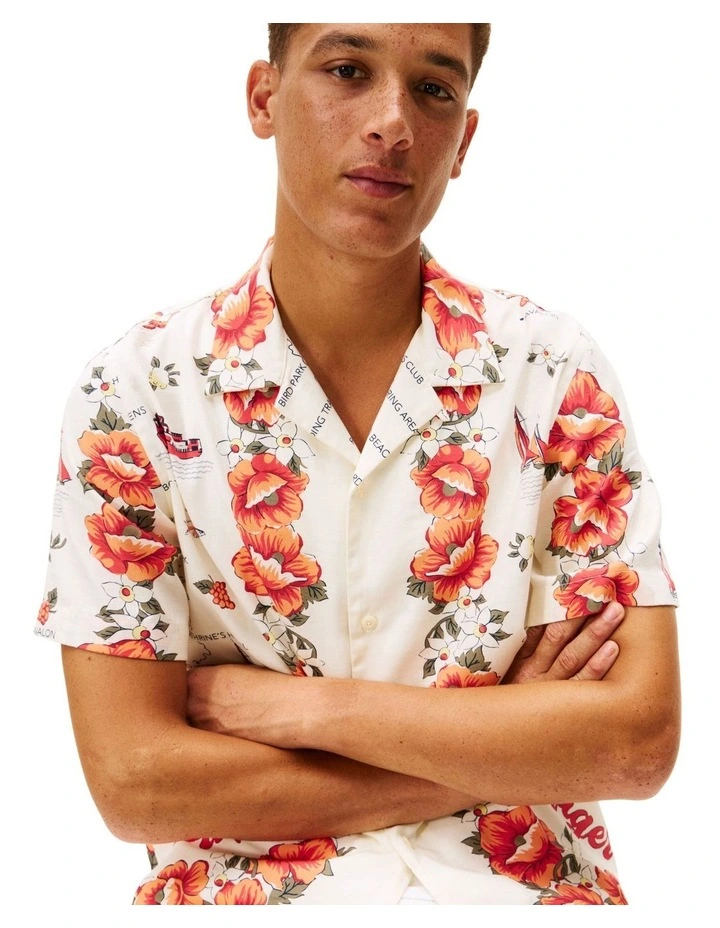 Catalina Printed Shirt in Cream image 2