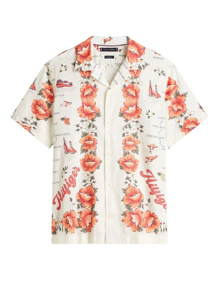 Catalina Printed Shirt in Cream image 5