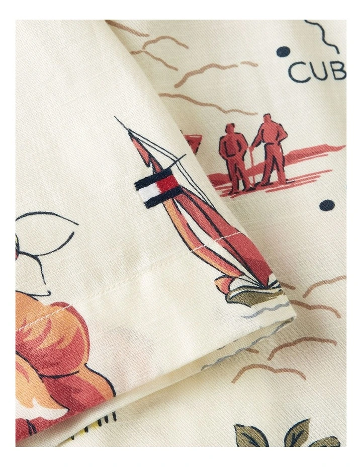 Catalina Printed Shirt in Cream image 7