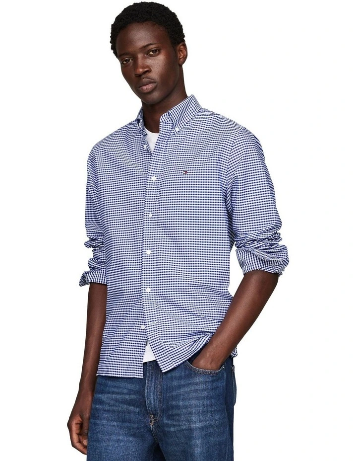 Heritage Gingham Regular Fit Oxford Shirt in Blue image 1