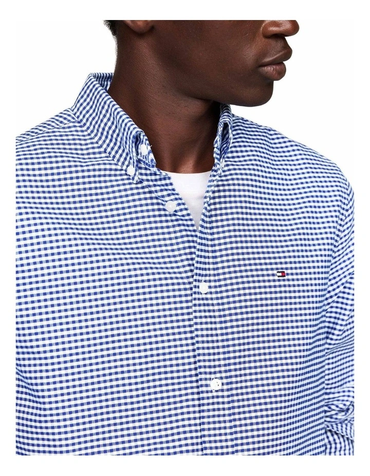Heritage Gingham Regular Fit Oxford Shirt in Blue image 3