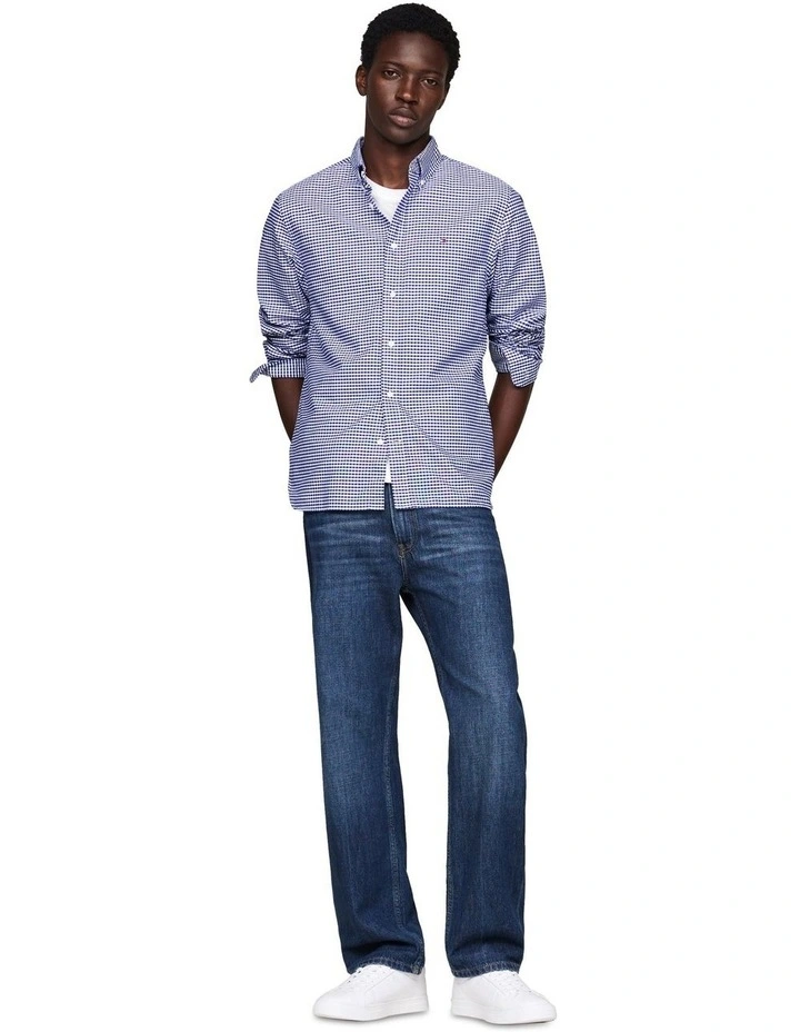 Heritage Gingham Regular Fit Oxford Shirt in Blue image 4