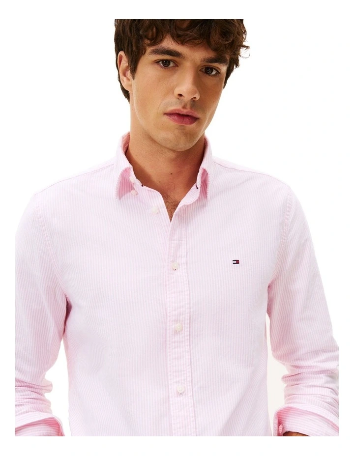 Heritage Stripe Regular Fit Oxford Shirt in Multi image 4