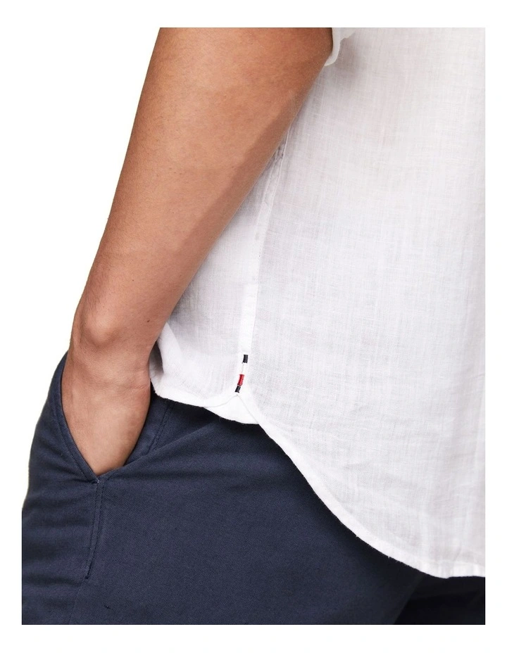 Regular Fit Pure Linen Shirt in White image 3