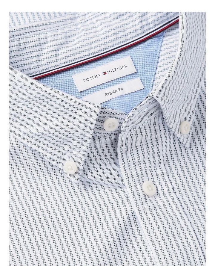 Heritage Stripe Regular Fit Oxford Shirt in Green image 5