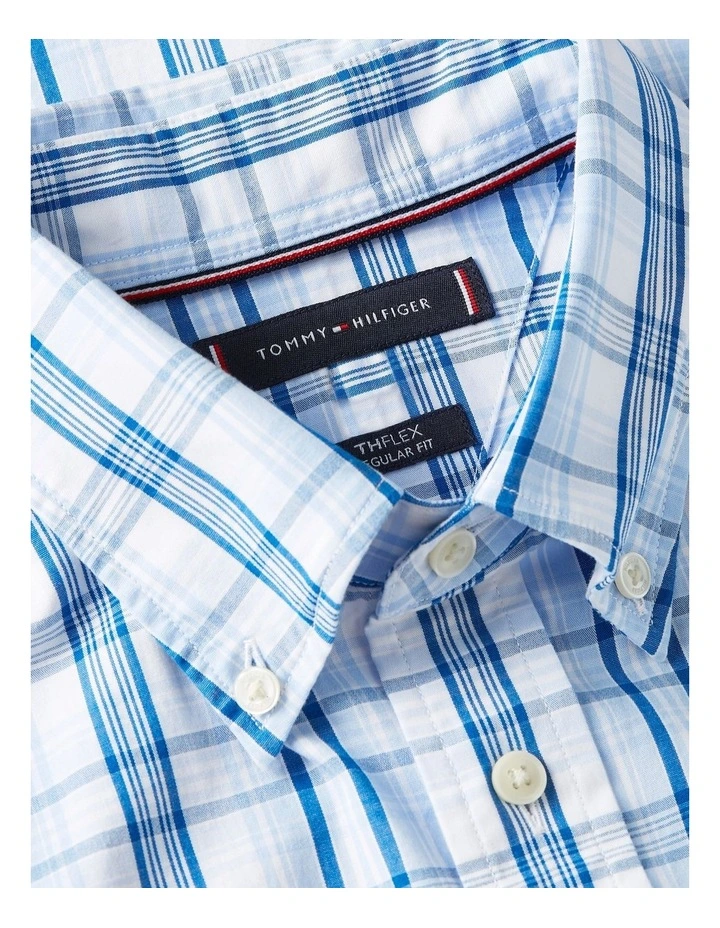 Poplin Check Shirt in White image 5