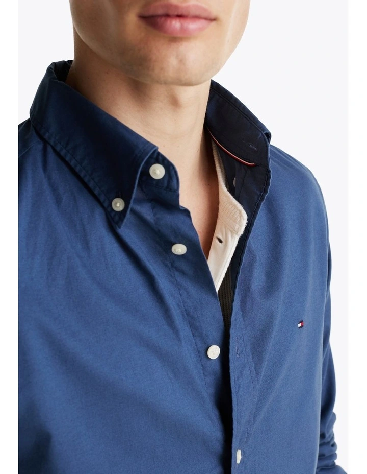 Flex Regular Fit Poplin Shirt in Blue image 2