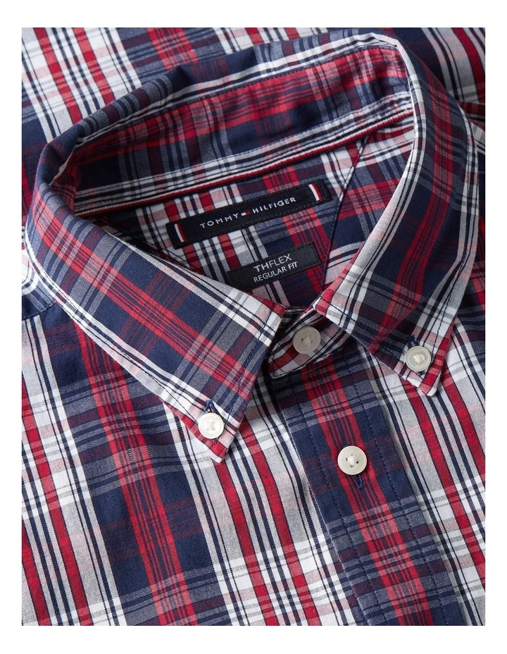 Poplin Check Shirt in Blue image 5