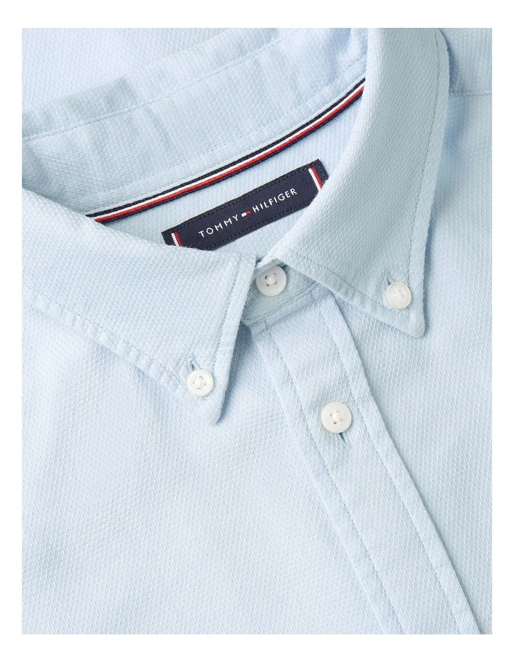 Flex Dobby Slim Fit Shirt in Blue image 5