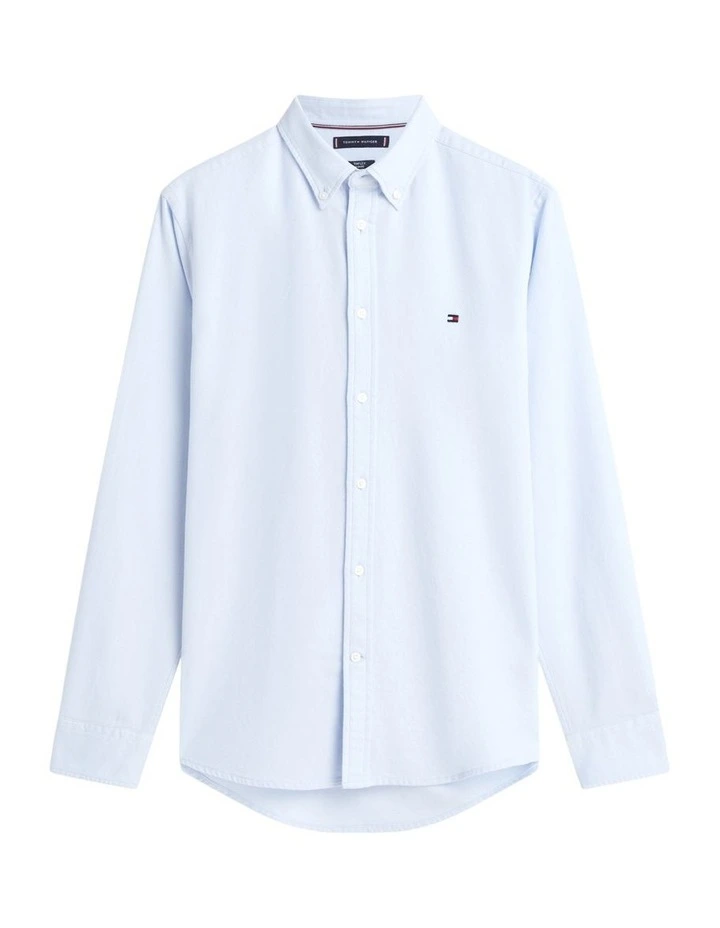 Flex Dobby Slim Fit Shirt in Blue image 7