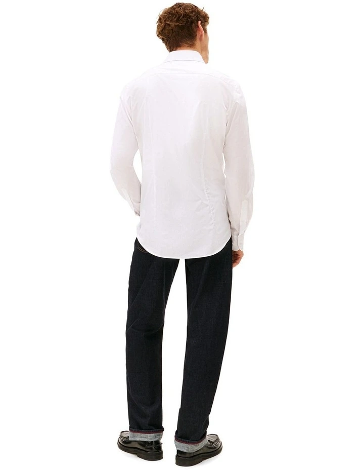 Flex Dobby Slim Fit Shirt in White image 3