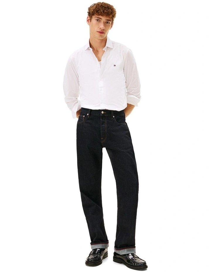 Flex Dobby Slim Fit Shirt in White image 4