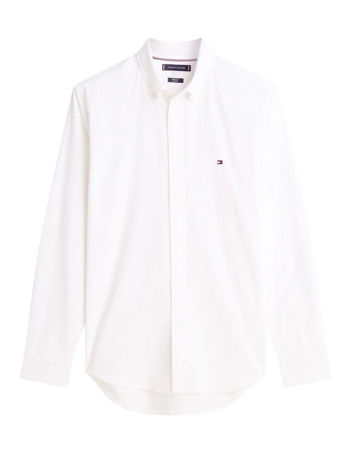 Flex Dobby Slim Fit Shirt in White image 7