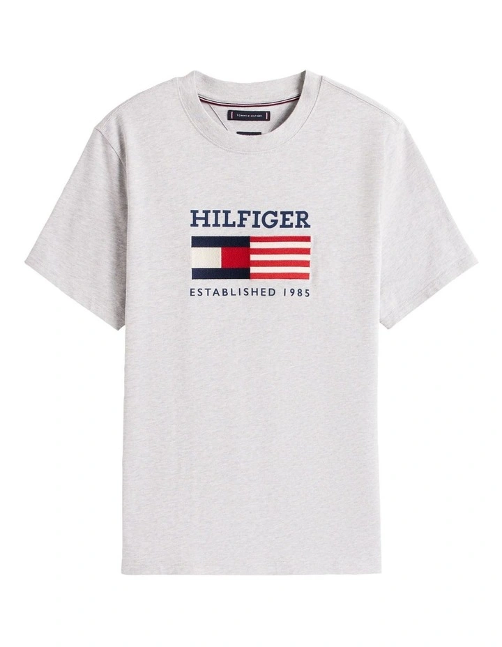 Americana Flag Box Tee in Grey image 5