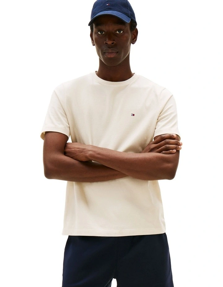 Crew Neck T-Shirt In Cream image 1