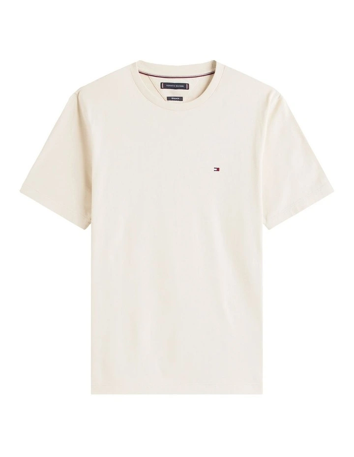 Crew Neck T-Shirt In Cream image 5