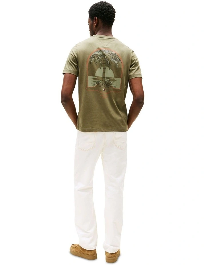 Palm Tree Back Graphic T-shirt in Green image 2
