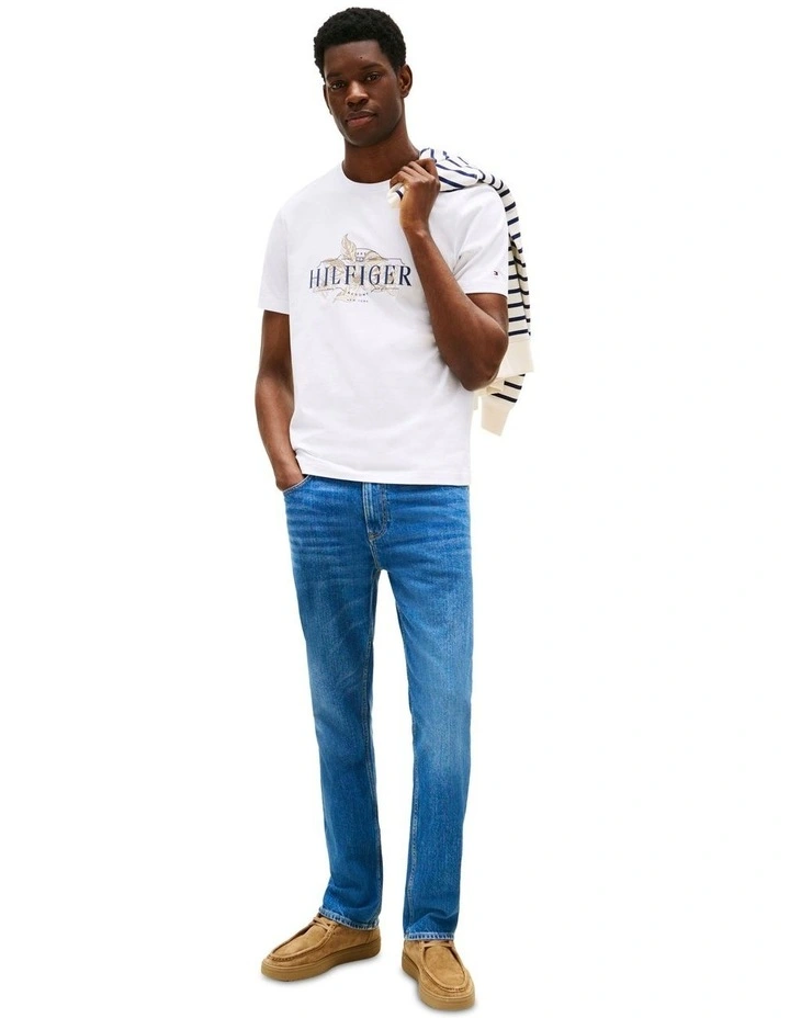 Tropical Logo Crew Neck T-shirt in White image 4