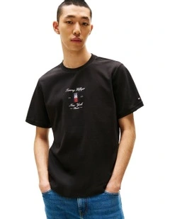 Seasonal Flag Logo Tee in Black