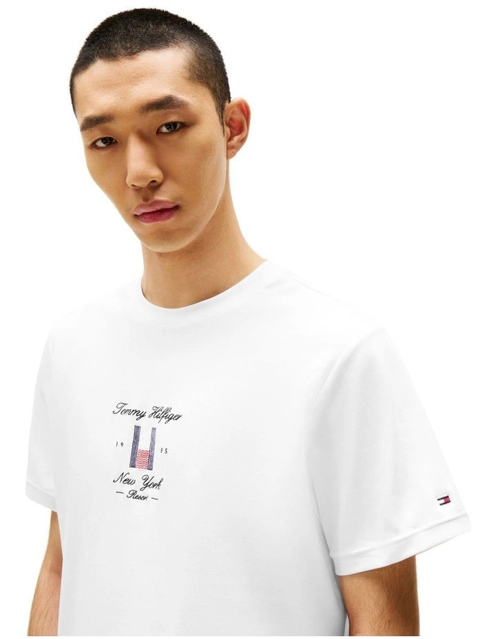 Seasonal Flag Logo Tee in White image 3