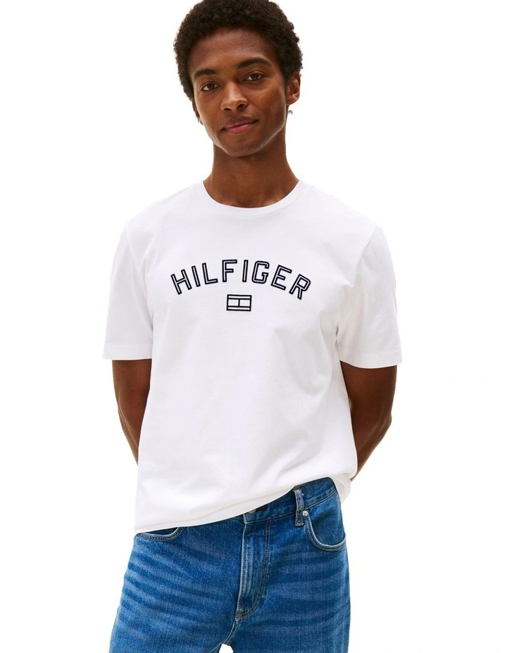Hilfiger Flock Tee in White image 1