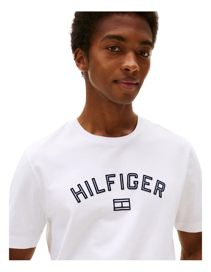 Hilfiger Flock Tee in White image 3