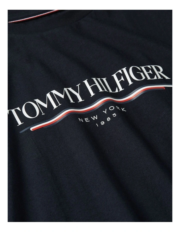 Logo Crew Neck T-shirt in Blue image 5