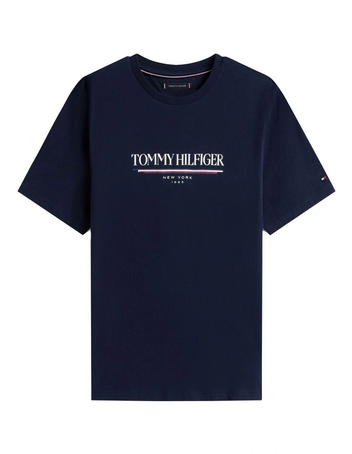 Logo Crew Neck T-shirt in Blue image 6