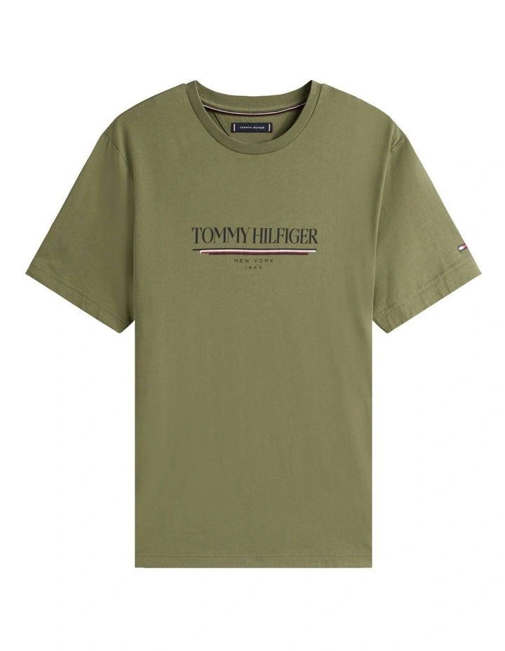 Logo Crew Neck T-shirt in Green image 6