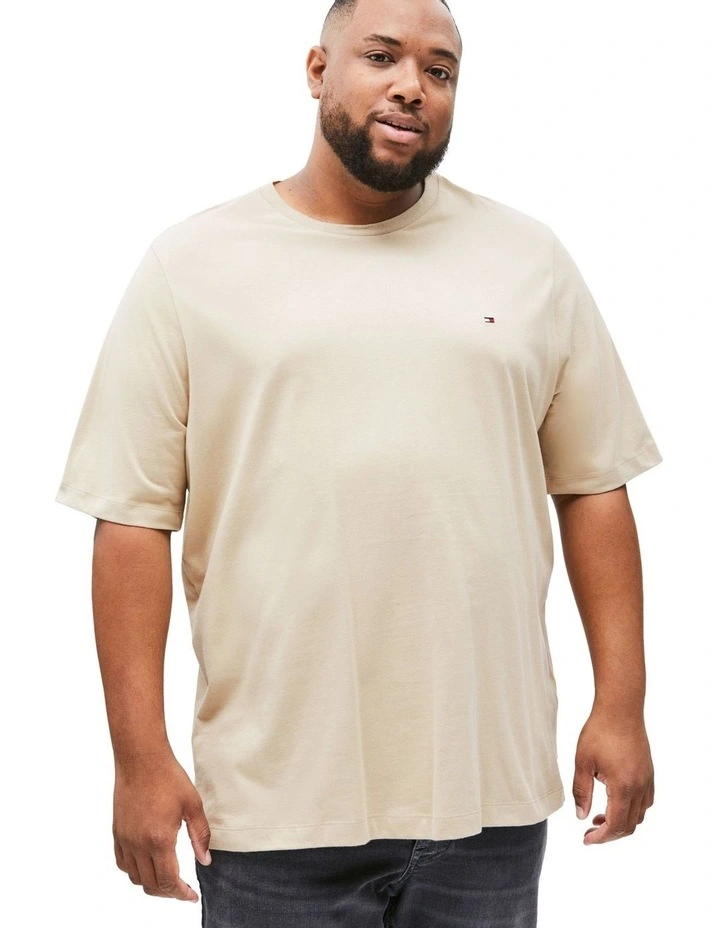 Plus Crew Neck T-Shirt in Beige image 1