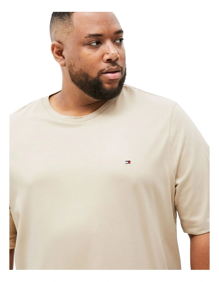 Plus Crew Neck T-Shirt in Beige image 3